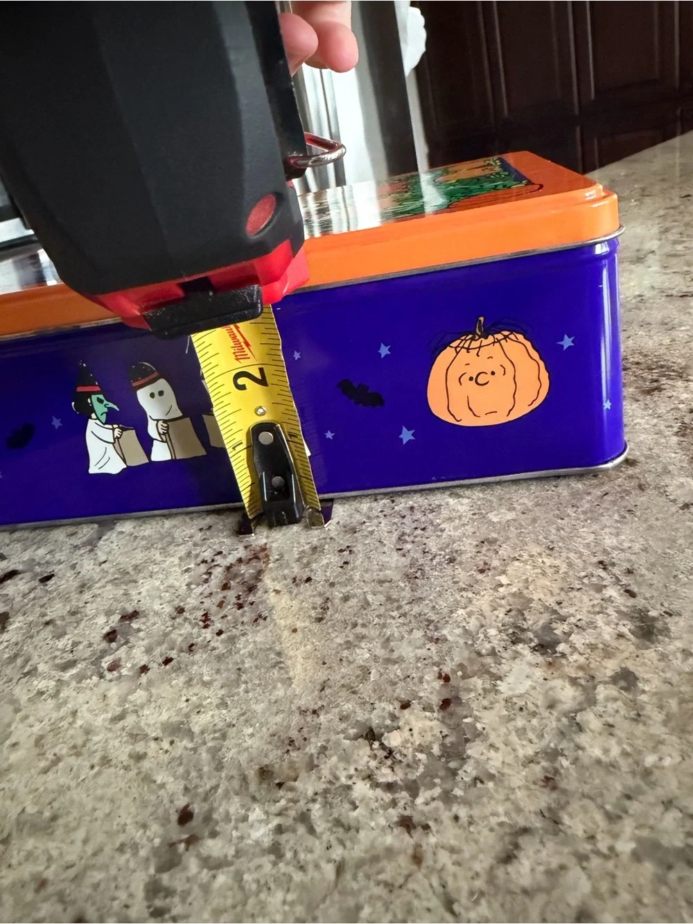 Vintage 1999 Collectible Peanuts Great Pumpkin Orange & Blue Tin